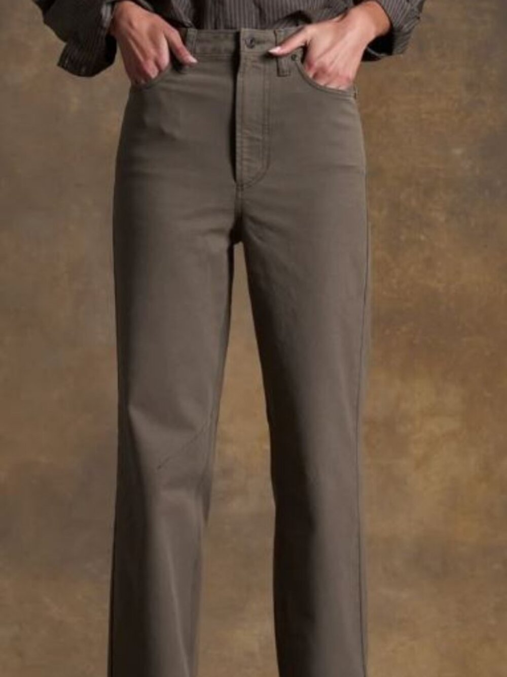 Rowan Merilee 5-Pocket Pants Womens 28 Brown Canvas Relaxed Minimalist Cotton
